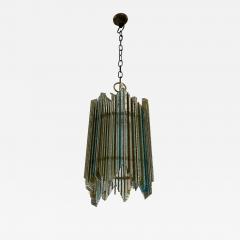 Biancardi Jordan Hammered Glass Wrought Iron Pendant Lighting by Biancardi Jordan Italy 1970s - 3917604