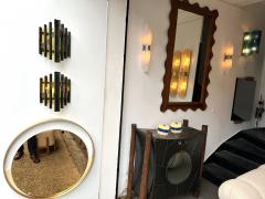 Biancardi Jordan Pair of Hammered Glass Gilt Iron Sconces by Biancardi Italy 1970s - 4196913