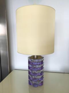 Biancardi Jordan Pair of Lamps Pressed Glass by Biancardi and Jordan Arte Italy 1970 - 1013383