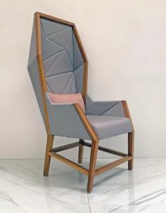 Bias Hooded Lounge Chair Faceted Wingback Inspired by Louis XV Sentry - 3175968