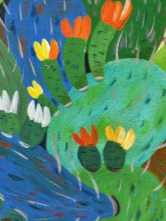 Bibi Zogb Bibi Zogb Artist Cactus Painting Original - 4134570