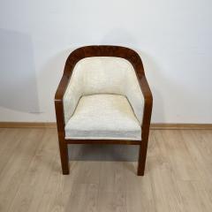 Biedermeier Bergere Chair Walnut Creme Velvet Austria circa 1840 - 3142942
