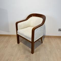 Biedermeier Bergere Chair Walnut Creme Velvet Austria circa 1840 - 3142944