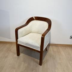 Biedermeier Bergere Chair Walnut Creme Velvet Austria circa 1840 - 3142945
