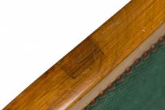 Biedermeier Birch Veneer Green Upholstered Bergere Armchair - 4658201