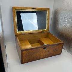 Biedermeier Box Mahogany Burlwood Oak Inlays South Germany circa 1840 - 4422358