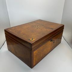 Biedermeier Box Mahogany Burlwood Oak Inlays South Germany circa 1840 - 4422359