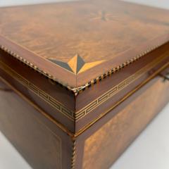 Biedermeier Box Mahogany Burlwood Oak Inlays South Germany circa 1840 - 4422360