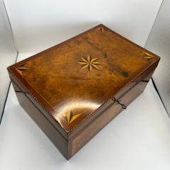Biedermeier Box Mahogany Burlwood Oak Inlays South Germany circa 1840 - 4422361
