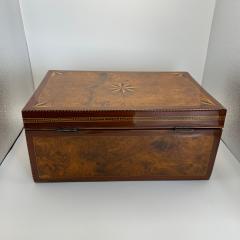 Biedermeier Box Mahogany Burlwood Oak Inlays South Germany circa 1840 - 4422364
