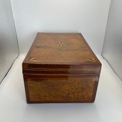 Biedermeier Box Mahogany Burlwood Oak Inlays South Germany circa 1840 - 4422365