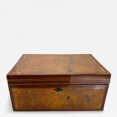 Biedermeier Box Mahogany Burlwood Oak Inlays South Germany circa 1840 - 4426418