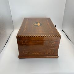 Biedermeier Box Walnut on Oak Inlays South Germany circa 1850 - 4422376