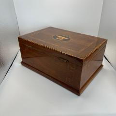 Biedermeier Box Walnut on Oak Inlays South Germany circa 1850 - 4422377