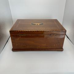 Biedermeier Box Walnut on Oak Inlays South Germany circa 1850 - 4422378