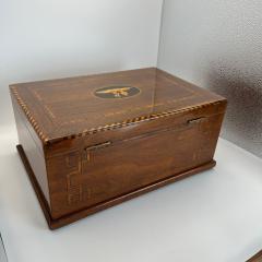 Biedermeier Box Walnut on Oak Inlays South Germany circa 1850 - 4422379