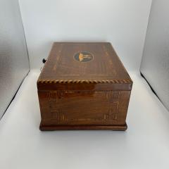 Biedermeier Box Walnut on Oak Inlays South Germany circa 1850 - 4422380