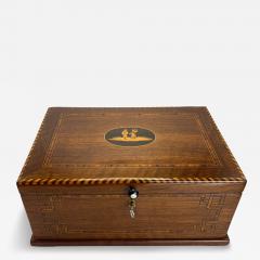 Biedermeier Box Walnut on Oak Inlays South Germany circa 1850 - 4426419
