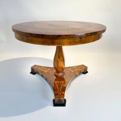 Biedermeier Center Table Walnut Veneer Maple Inlays Germany circa 1830 - 3761595