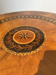 Biedermeier Center Table Walnut Veneer Maple Inlays Germany circa 1830 - 3761603