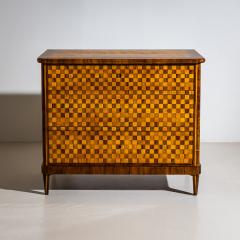 Biedermeier Chest of Drawers with Checkerboard Veneer Pattern Germany - 4704582