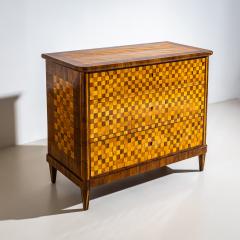 Biedermeier Chest of Drawers with Checkerboard Veneer Pattern Germany - 4704583