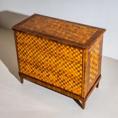 Biedermeier Chest of Drawers with Checkerboard Veneer Pattern Germany - 4704584