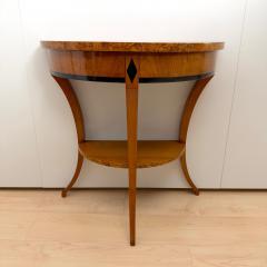 Biedermeier Demi Lune Console Cherrywood Birch Burl Franconia circa 1830 - 4542626