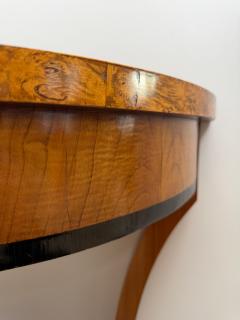 Biedermeier Demi Lune Console Cherrywood Birch Burl Franconia circa 1830 - 4542635