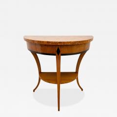 Biedermeier Demi Lune Console Cherrywood Birch Burl Franconia circa 1830 - 4544148