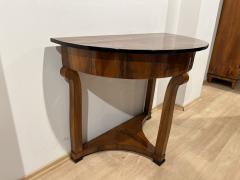 Biedermeier Demi Lune Console Table Walnut Veneer Maple Austria circa 1830 - 2469779