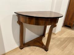 Biedermeier Demi Lune Console Table Walnut Veneer Maple Austria circa 1830 - 2469783