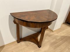 Biedermeier Demi Lune Console Table Walnut Veneer Maple Austria circa 1830 - 2469787