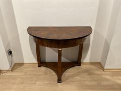 Biedermeier Demi Lune Console Table Walnut Veneer Maple Austria circa 1830 - 2469788