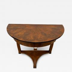 Biedermeier Demi Lune Console Table Walnut Veneer Maple Austria circa 1830 - 2472663