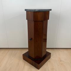 Biedermeier Drum Cabinet Walnut Veneer Marble France circa 1830 - 4194724