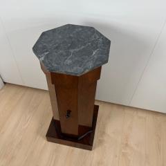 Biedermeier Drum Cabinet Walnut Veneer Marble France circa 1830 - 4194725