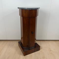 Biedermeier Drum Cabinet Walnut Veneer Marble France circa 1830 - 4194730