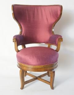 Biedermeier Fauteuil de Bureau Swivel Seat Wingback Chair circa 1830 - 788306