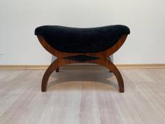 Biedermeier Gondola Stool Tabouret Walnut Black Velvet South Germany ca 1880 - 1539333