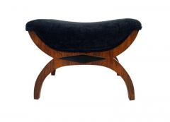 Biedermeier Gondola Stool Tabouret Walnut Black Velvet South Germany ca 1880 - 1539336