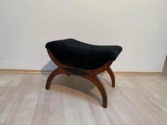 Biedermeier Gondola Stool Tabouret Walnut Black Velvet South Germany ca 1880 - 1539349