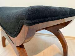 Biedermeier Gondola Stool Tabouret Walnut Black Velvet South Germany ca 1880 - 1539352