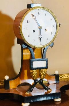 Biedermeier Mantle Clock with Ebonized Details and Hoof Legs Silk Suspension - 2975837