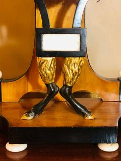Biedermeier Mantle Clock with Ebonized Details and Hoof Legs Silk Suspension - 2975838