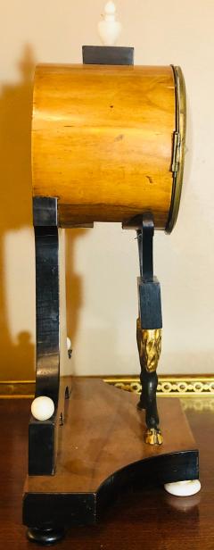 Biedermeier Mantle Clock with Ebonized Details and Hoof Legs Silk Suspension - 2975843
