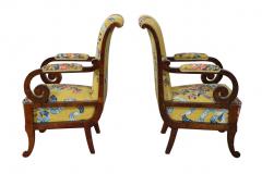 Biedermeier Pair of Walnut Armchairs Vienna c 1825  - 3485728