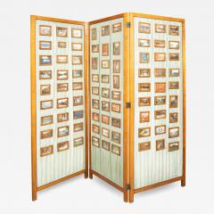 Biedermeier Pearwood Three Panel Screen - 4219079