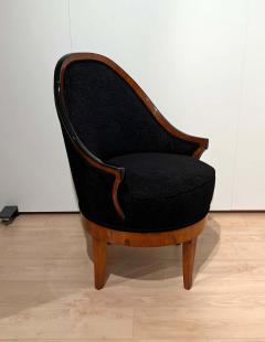 Biedermeier Revolving Chair Cherry Veneer Black Velvet South Germany c 1820 - 2781621