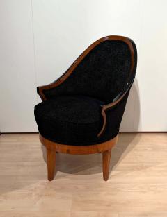 Biedermeier Revolving Chair Cherry Veneer Black Velvet South Germany c 1820 - 2781626
